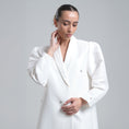 Load image into Gallery viewer, White Kianna abaya adorned with Swarovski crystals 
