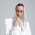 Load image into Gallery viewer, White Kianna abaya adorned with Swarovski crystals 
